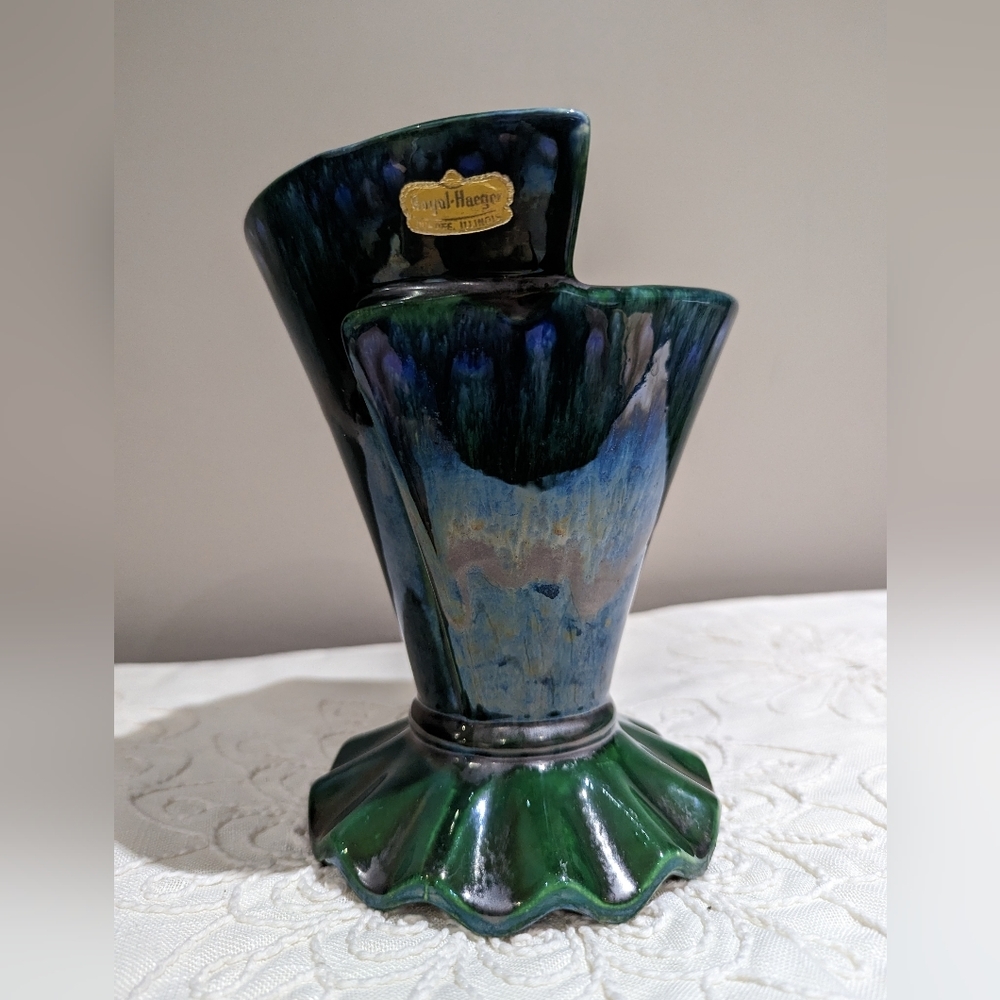 Royal Haeger 1950s Lava Drip Iridescent Vase